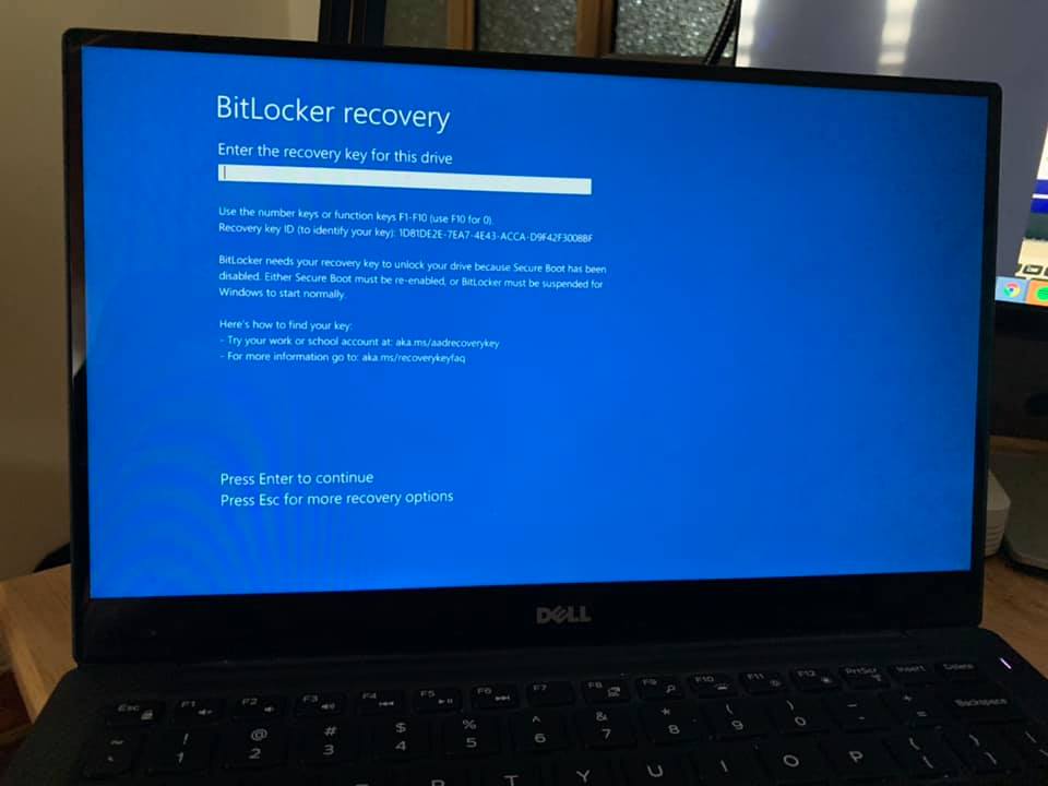 ind the bitlocker recovery key windows 10